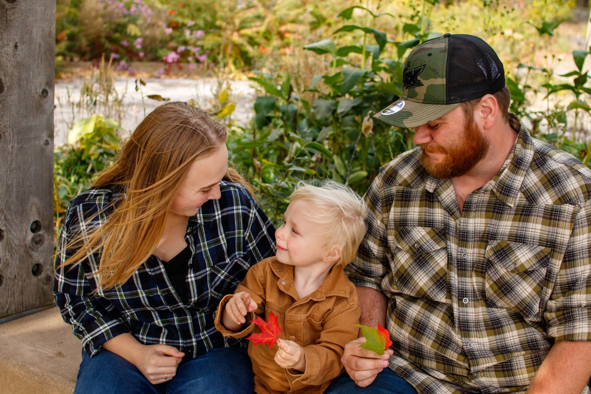 Dayton with his wife Mackenzie and son Ben